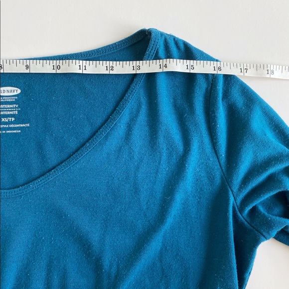 4/$20 OLD NAVY XS Teal Empire Waist Maternity V-Neck Top - Picture 10 of 15